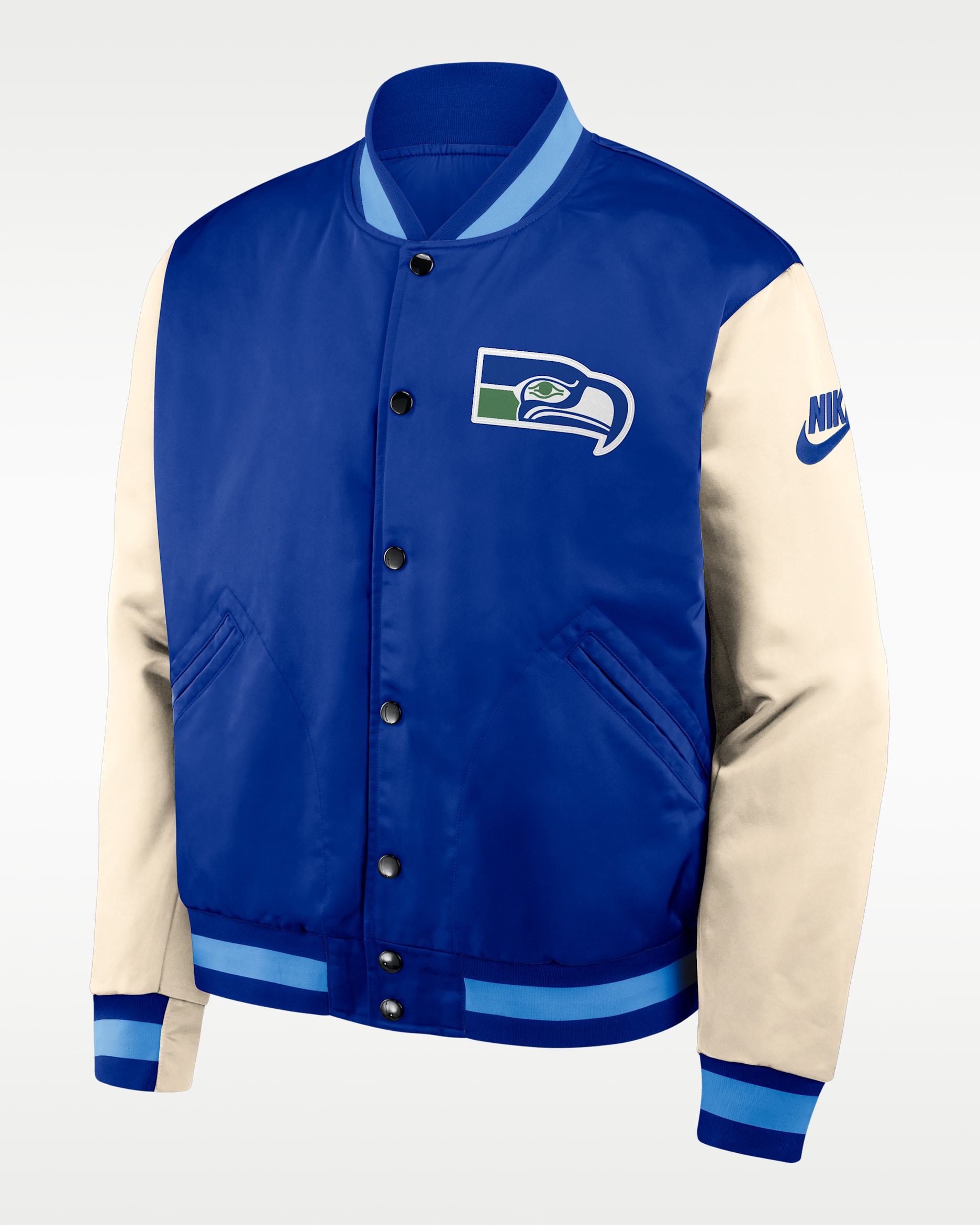 Seattle Seahawks Rewind Legacy Men's Nike NFL Full-Snap Bomber